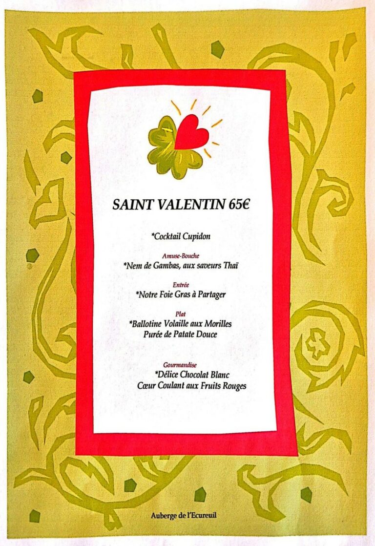 Saint-Valentin à L’Auberge de l’Ecureuil à Coubert_Coubert