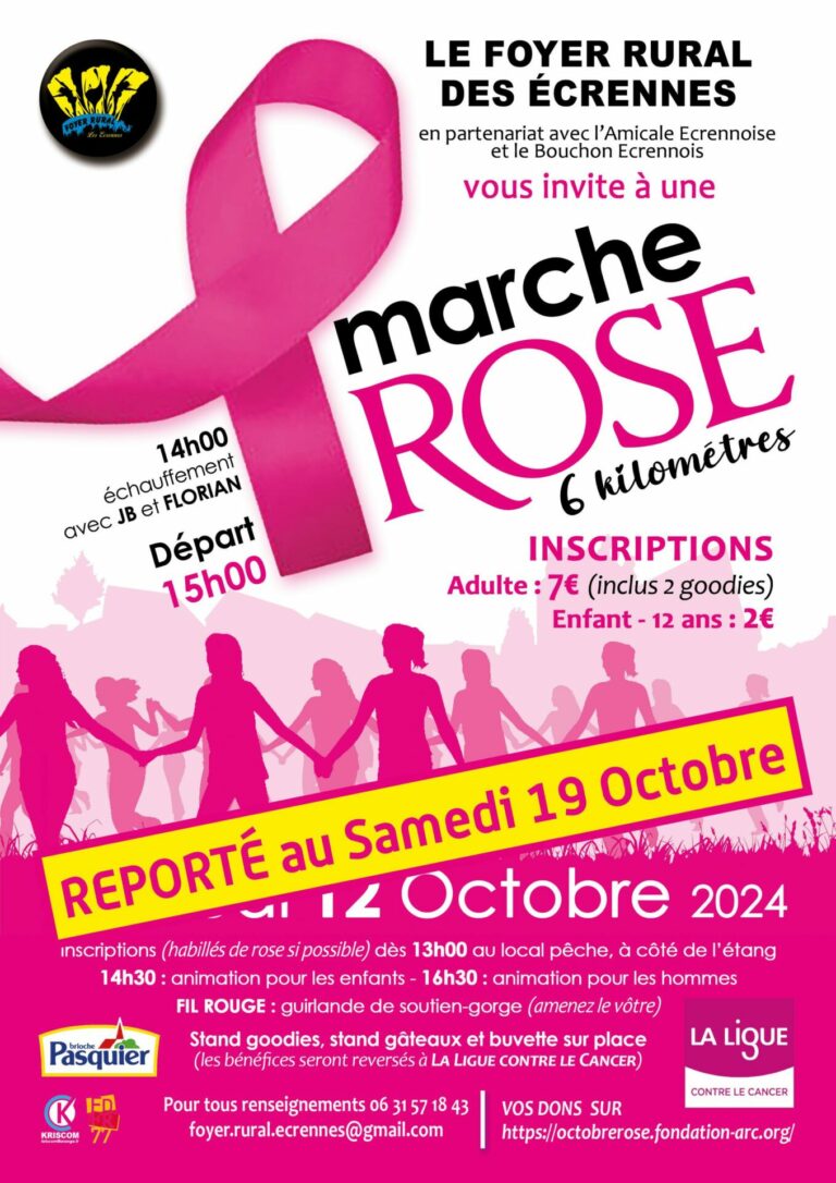 Octobre Rose : Marche Rose aux Ecrennes